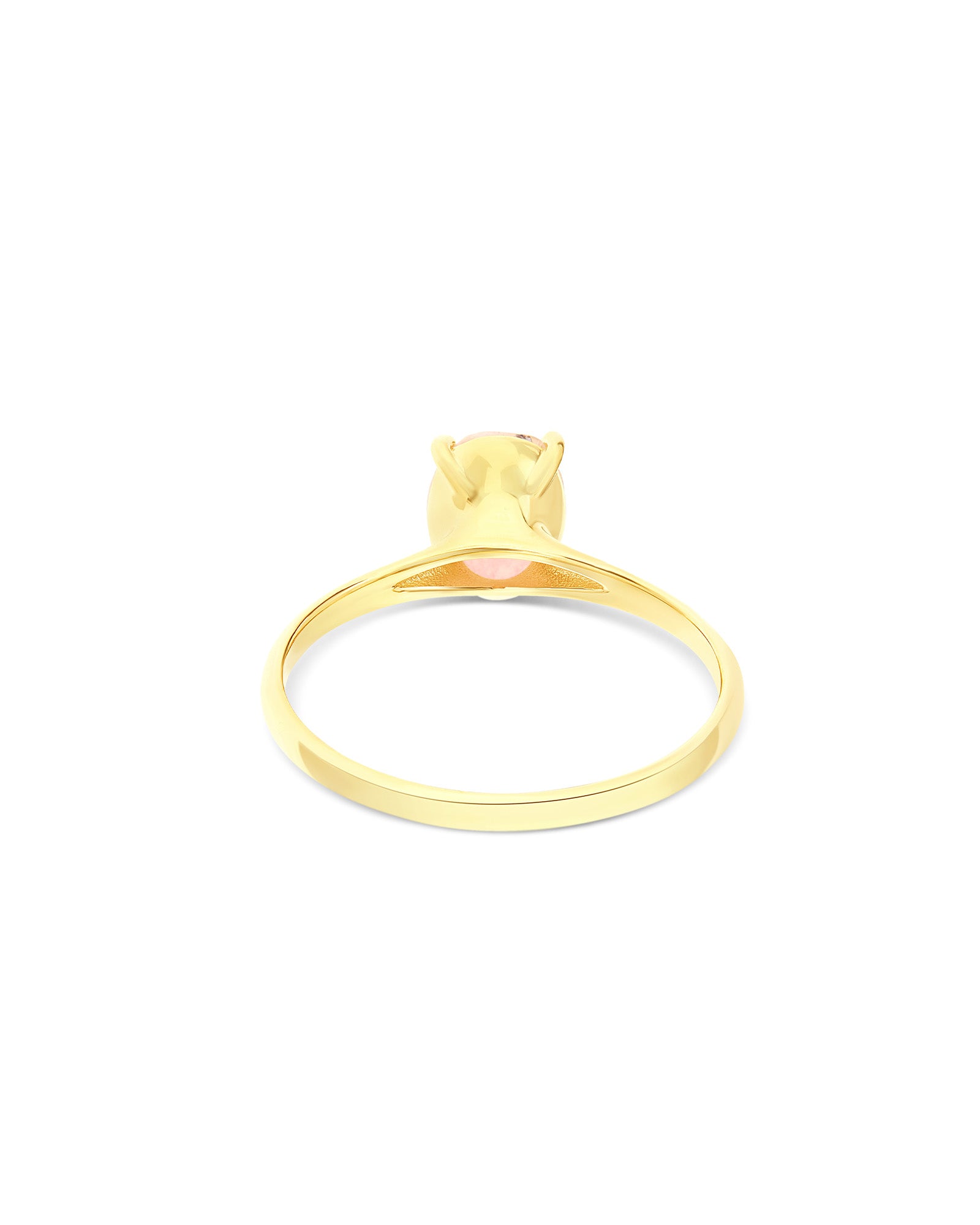 "Ipanema Sol" ring in polished gold, with triplet of rutilated quartz, mother-of-pearl and pink jade (small)