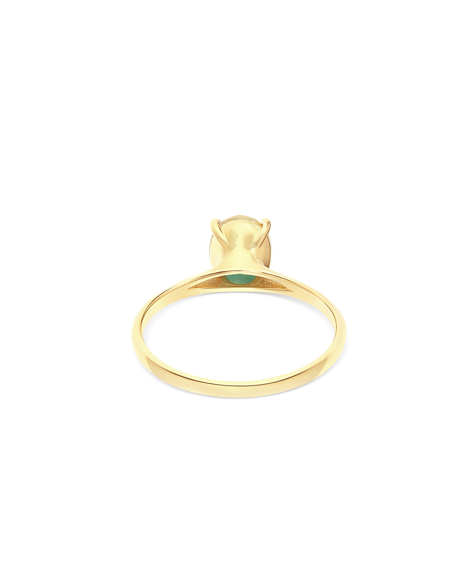 "Ipanema Maré" ring in polished gold, with doublet in rutilated quartz, mother-of-pearl and amazonite (small)