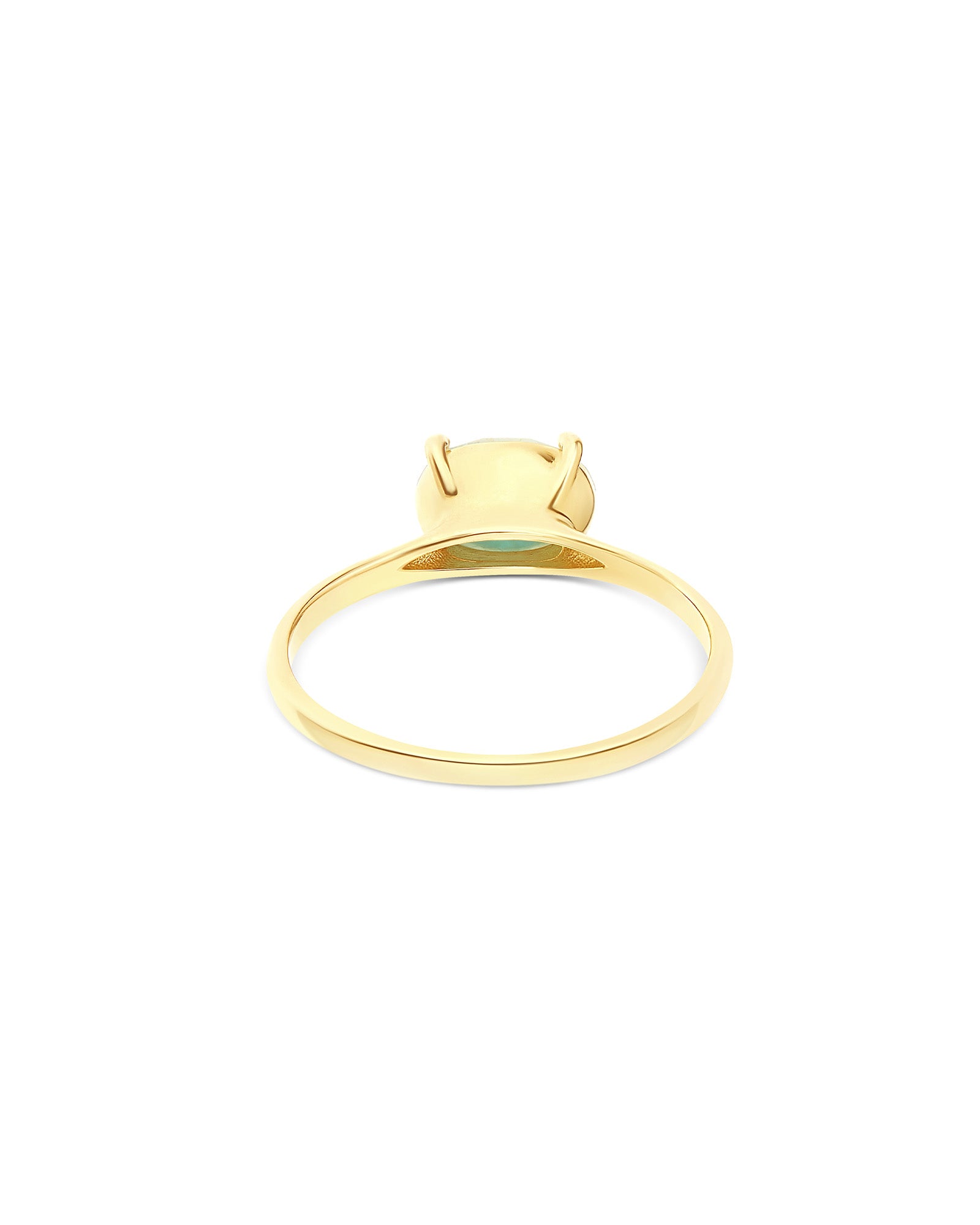 "Ipanema Maré" ring in polished gold, with triplet in rutilated quartz, mother-of-pearl and amazonite (small)