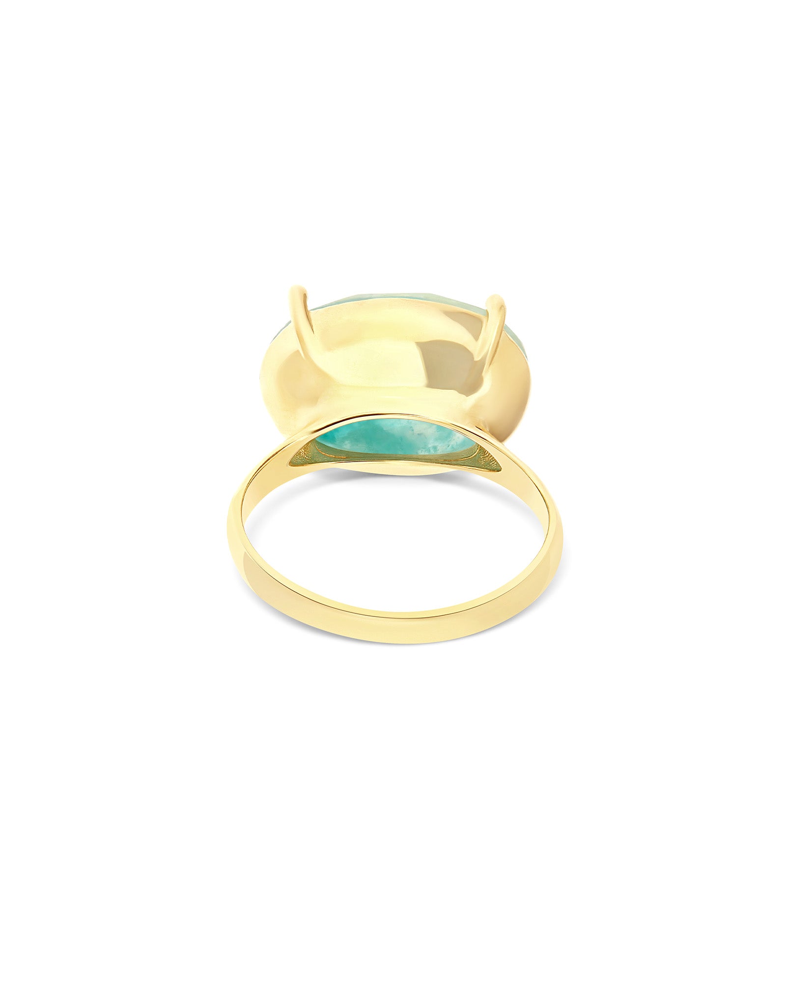 "Ipanema Maré" ring in polished gold, with triplet in rutilated quartz, mother-of-pearl and amazonite (large)