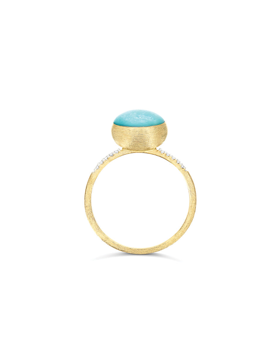 "Boules" Anice gold, diamond, rock crystal, and amazonite ring (Small)