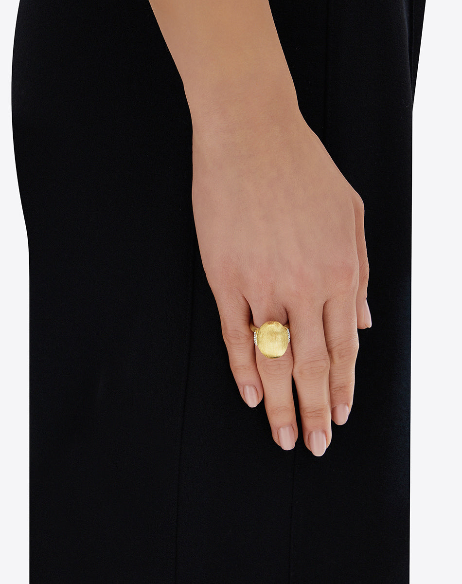 "Élite" Gold Boule and Diamonds Ring