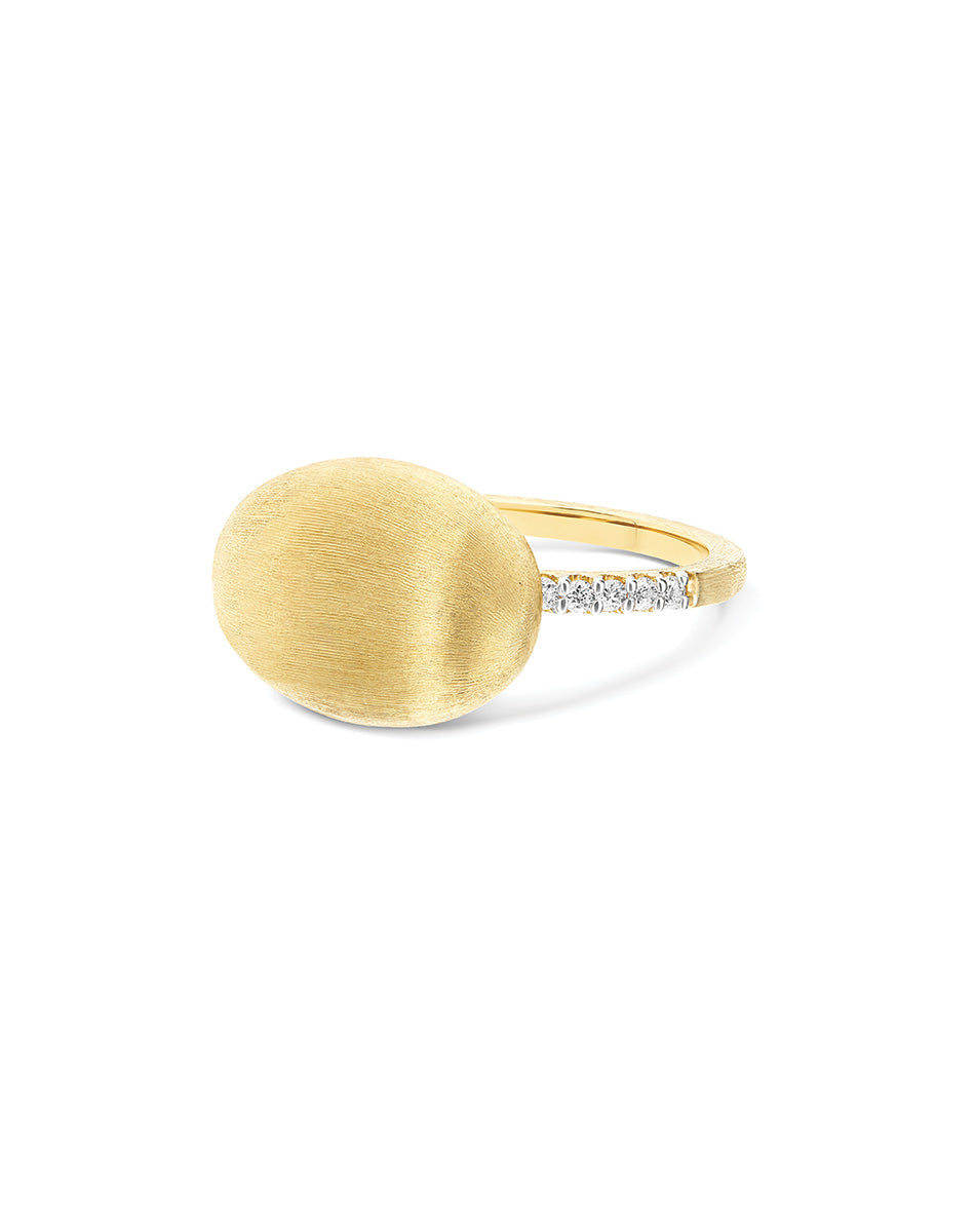 "Élite" Gold Boule and Diamond Ring (medium)