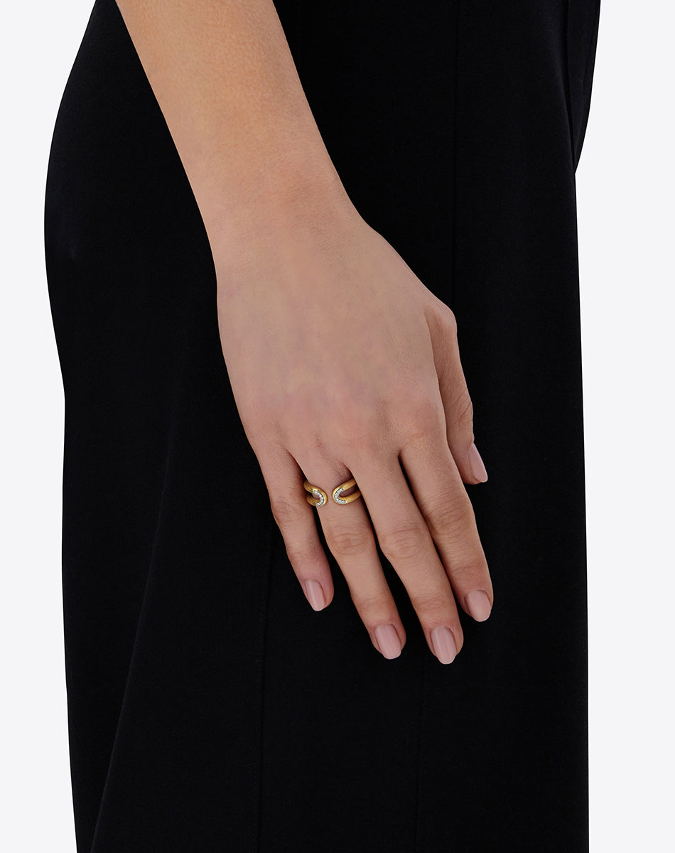 "Libera" Gold and diamonds open ring