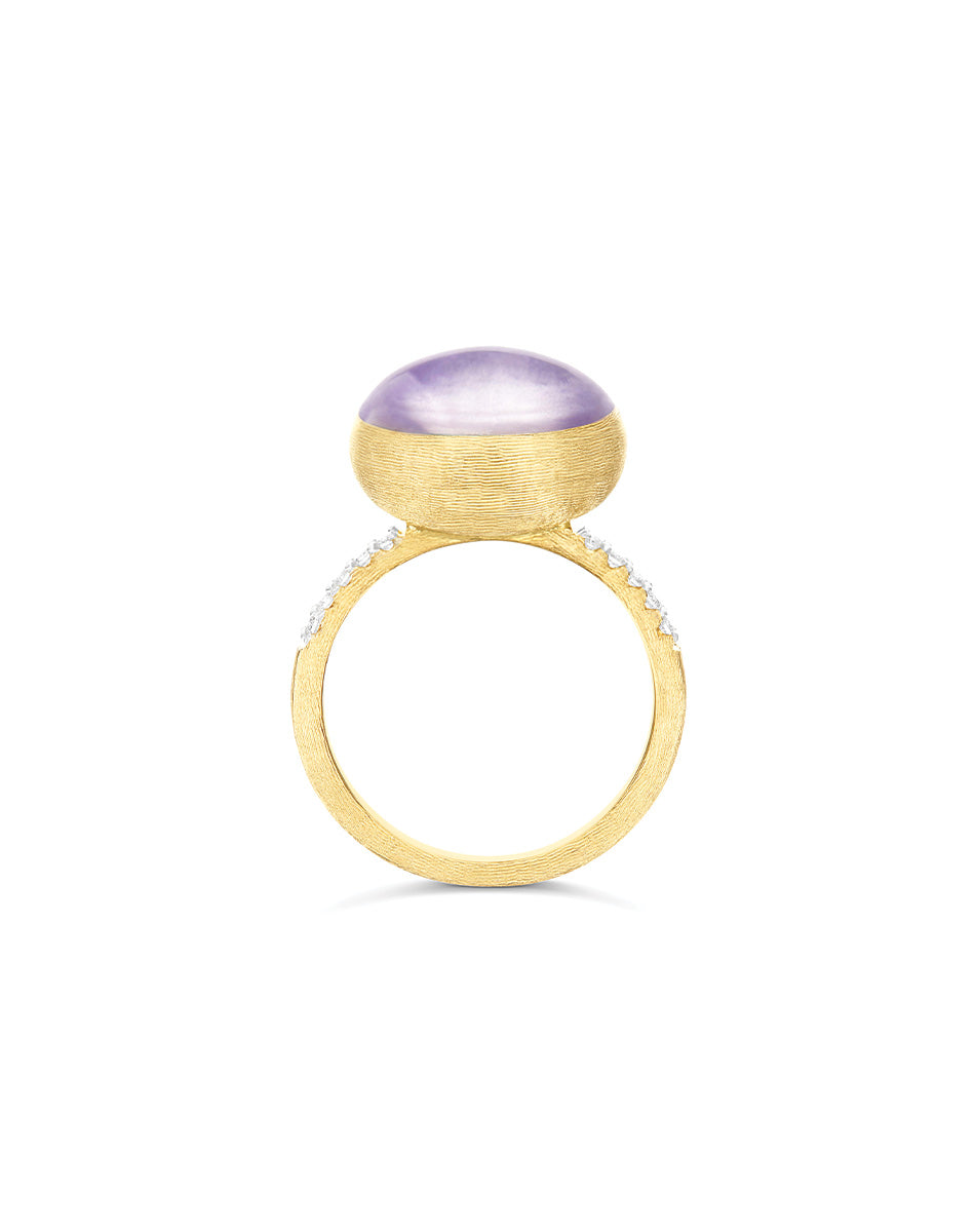 "Boules" Violetta gold, diamond, lepidolite, and mother-of-pearl ring (Medium)