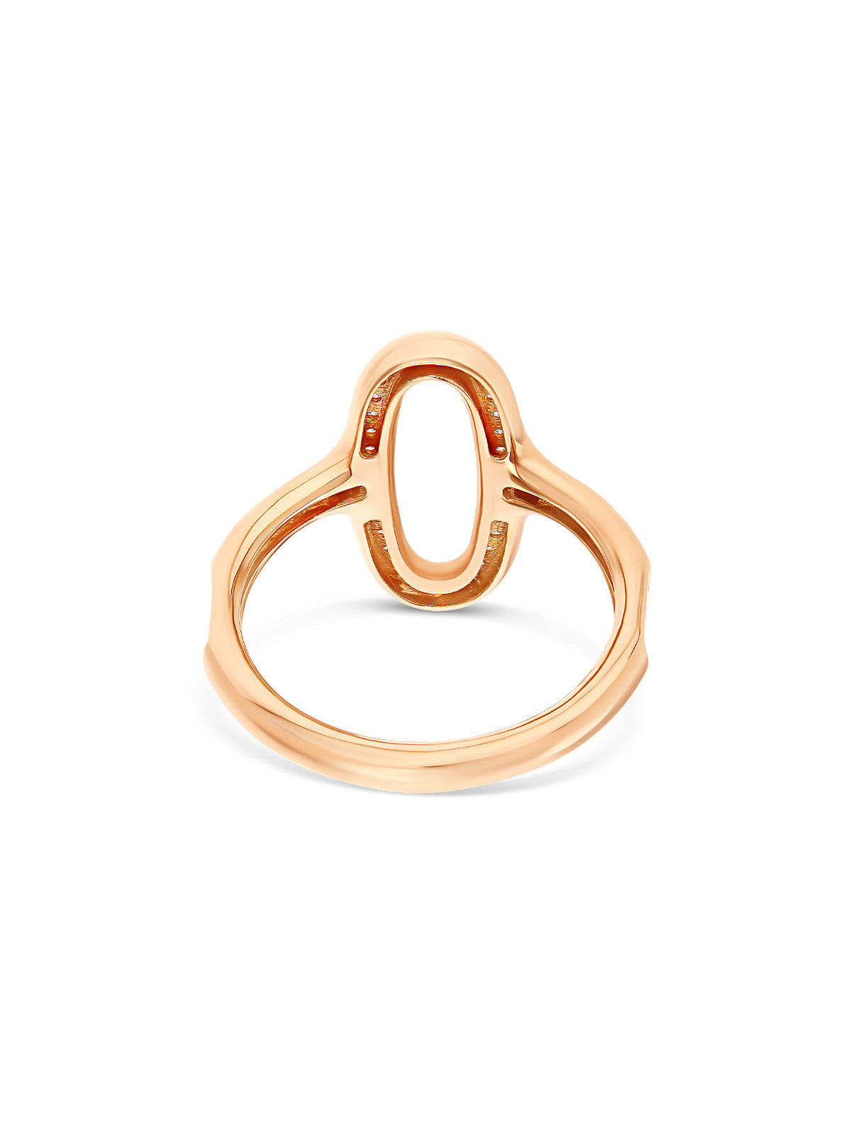 "Libera" rose gold and diamonds oval signet ring