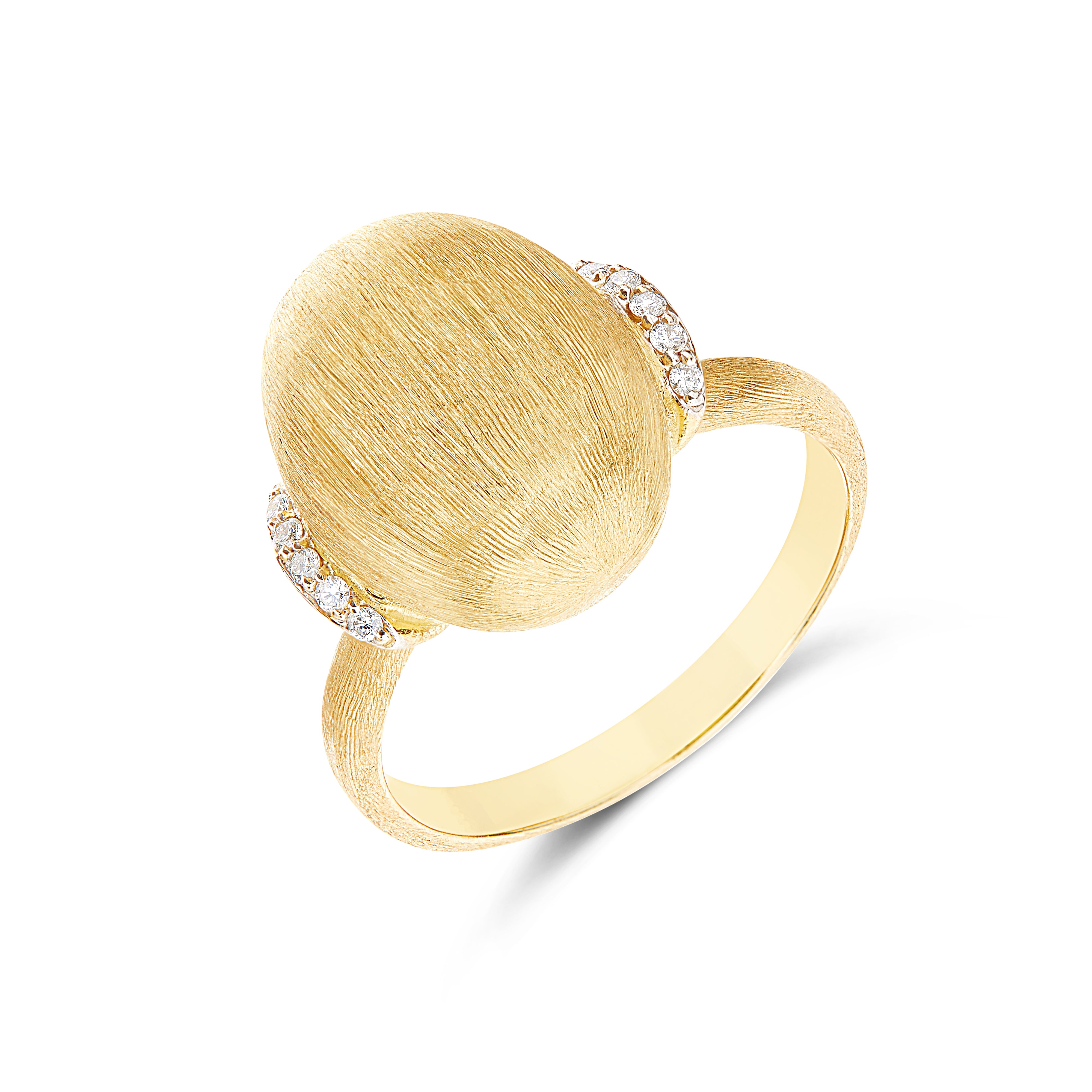 "Élite" Gold Boule and Diamonds Ring