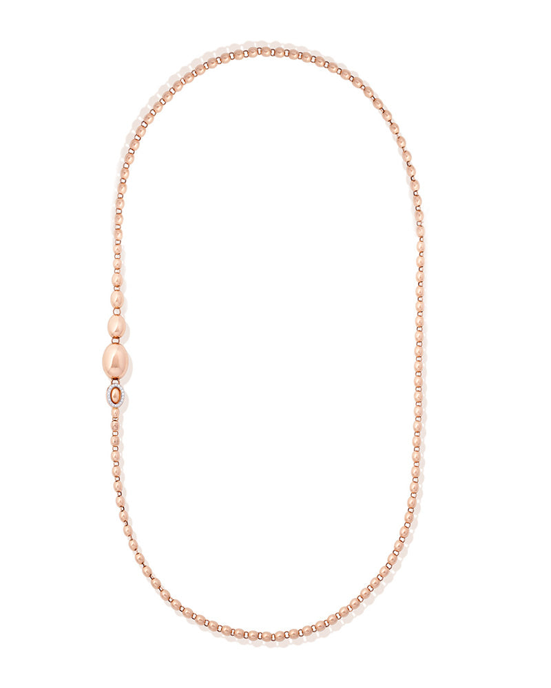 "IVY slim" in rose gold boules and diamonds convertible statement necklace (short)