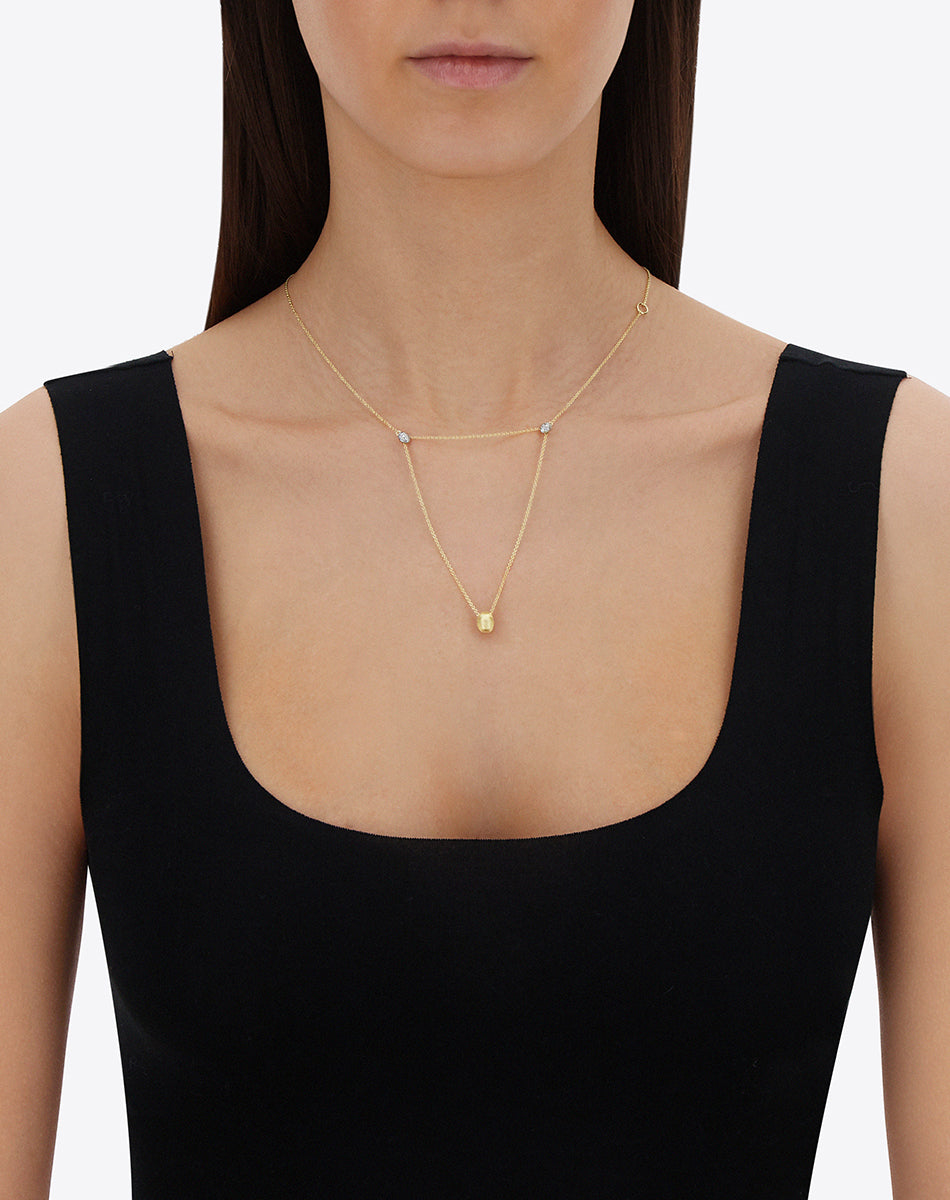 "Luce" 3 in 1 Gold and diamonds convertible necklace (SMALL)