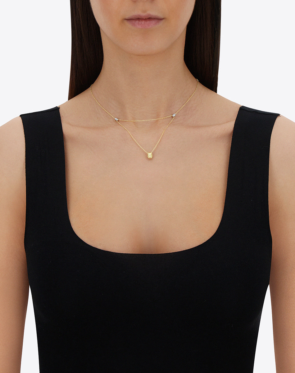 "Luce" 3 in 1 Gold and diamonds convertible necklace (SMALL)