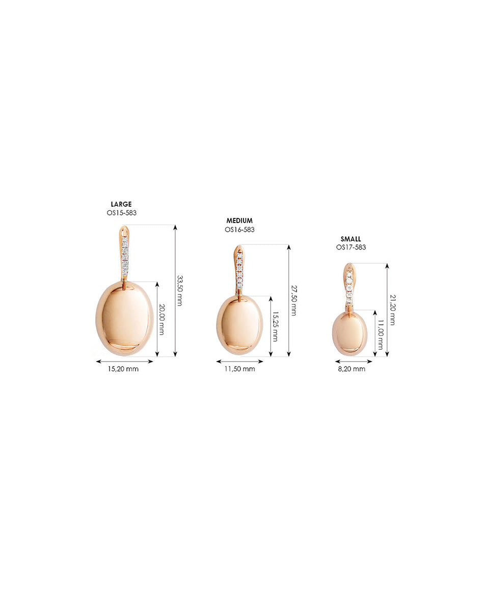 "Ciliegine" rose gold boules and diamonds details earrings (large)