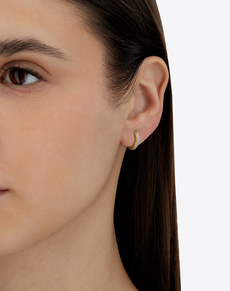 "libera" gold and diamonds hoop earrings (small)