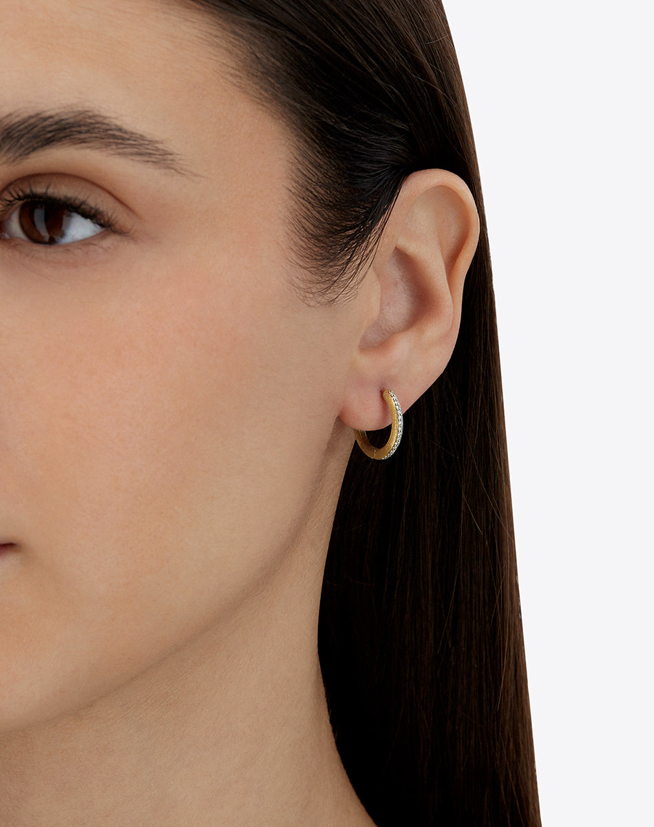 "libera" gold and diamonds hoop earrings (large)