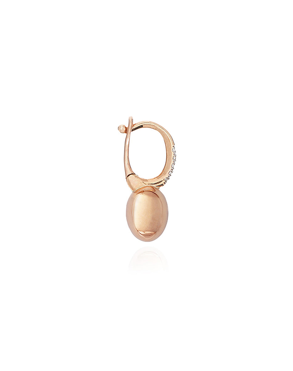 "Baby ciliegina" gold ball drop earring with diamonds details