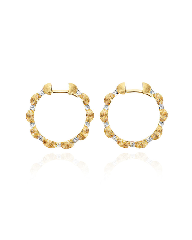 "Élite" Gold and diamonds handmade hoop Earrings