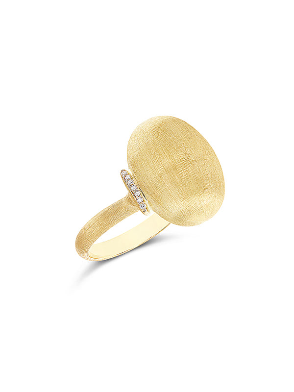 "Élite" Gold Boule and Diamonds Ring