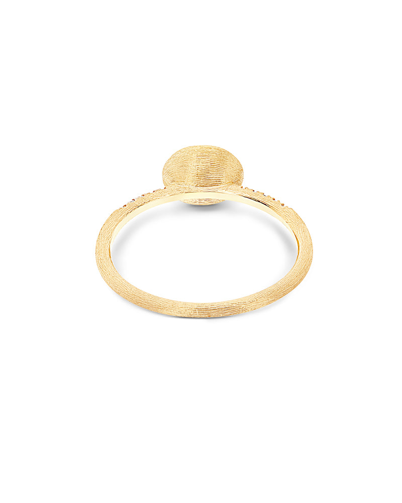 "Élite" Small Gold Boule and diamond pavé ring (baby)