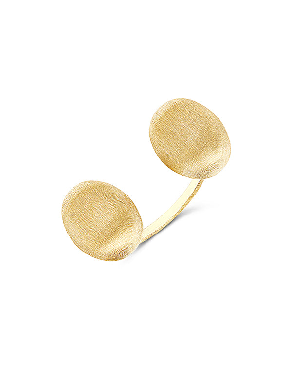 "Bubble" Statement Ring with two gold boules