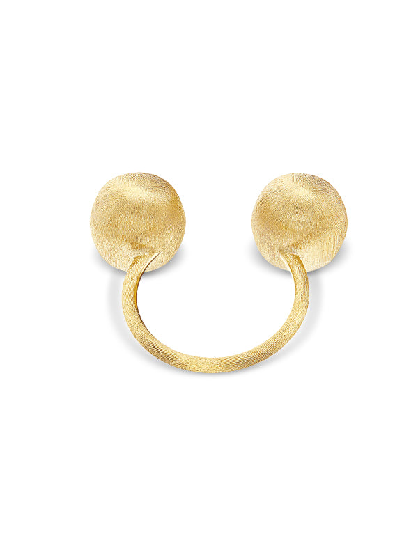 "Bubble" Statement Ring with two gold boules