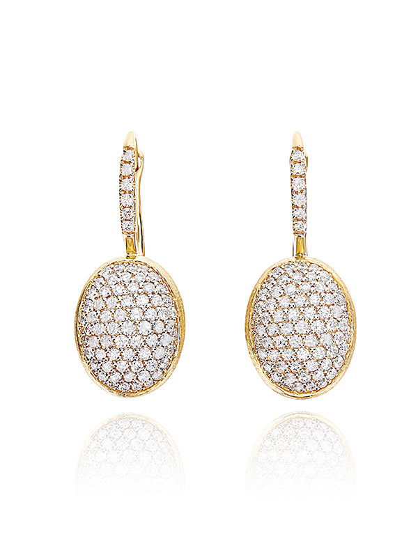 "Ciliegine" Gold and diamonds ball drop earrings (LARGE)