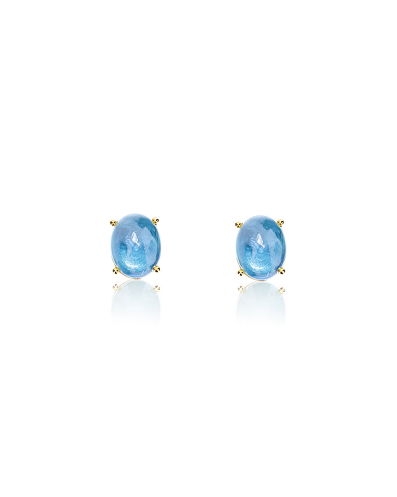 "Azure" Gold and London Blue Topaz stud earrings