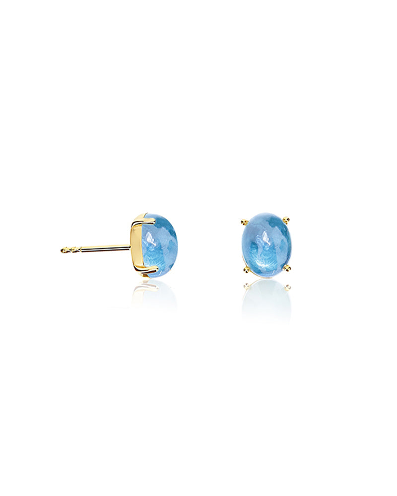 "Azure" Gold and London Blue Topaz stud earrings