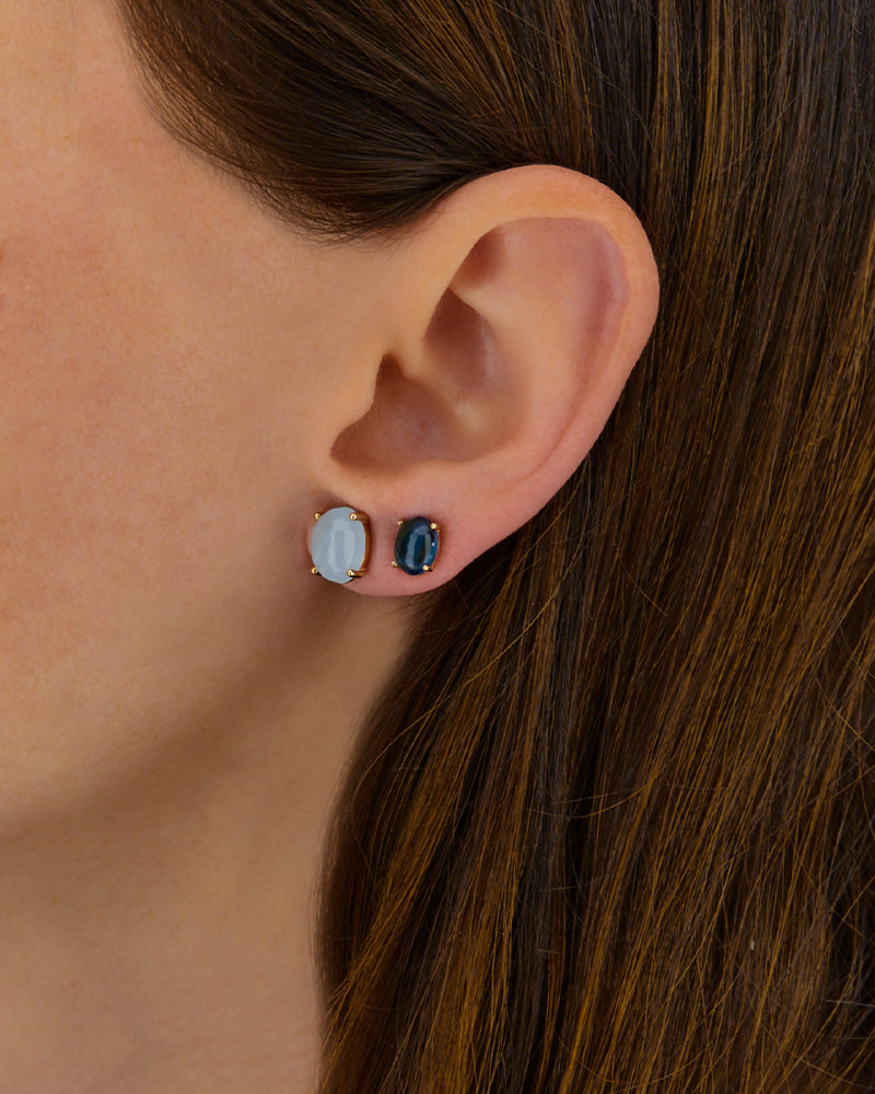 "Azure" Gold and London Blue Topaz stud earrings