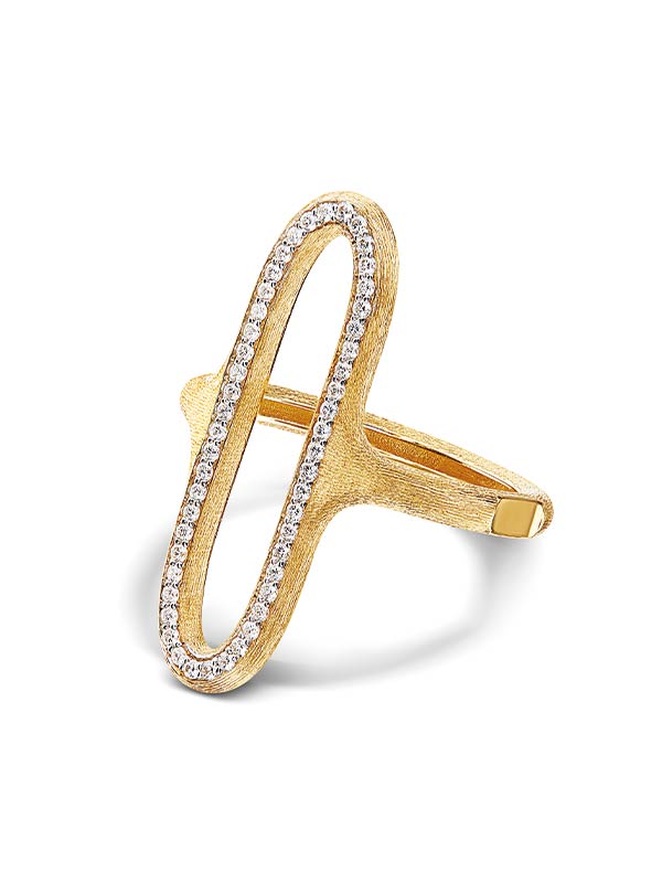 Libera Gold and diamonds big oval signet ring