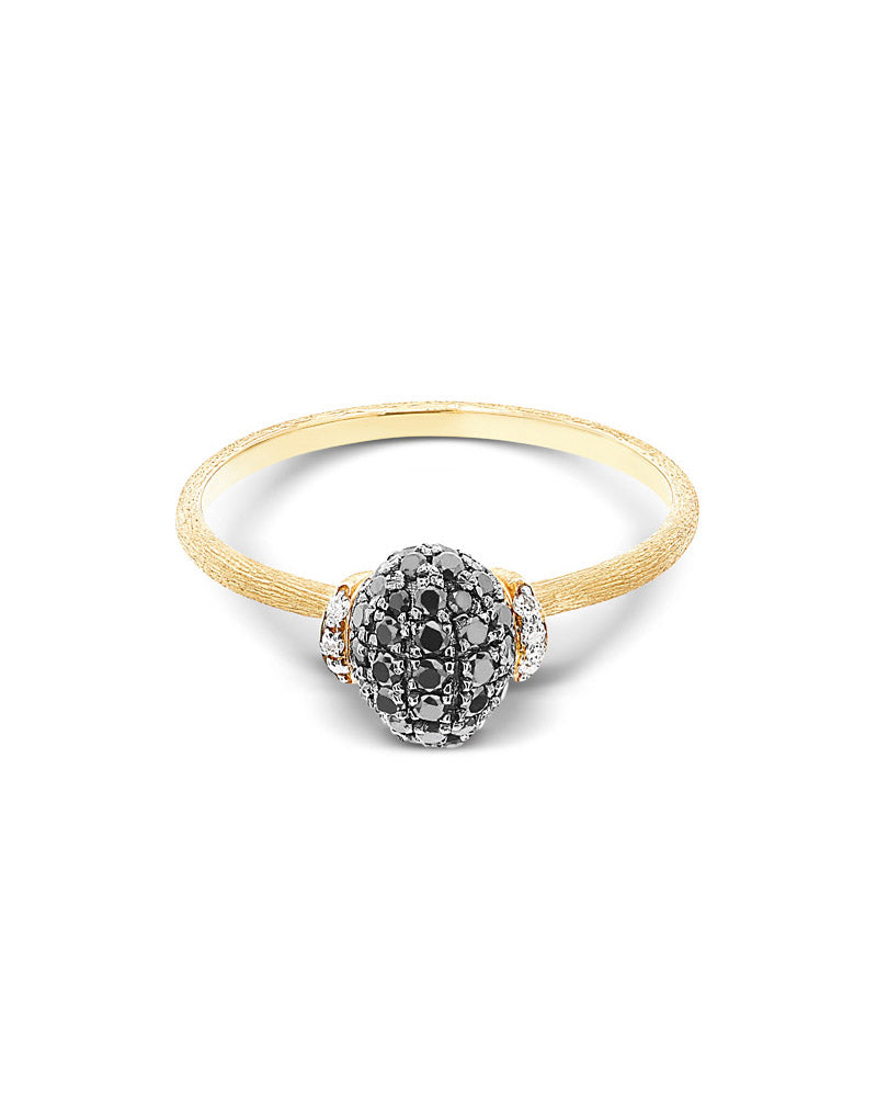 "Mystery Black" Gold and black diamonds ring