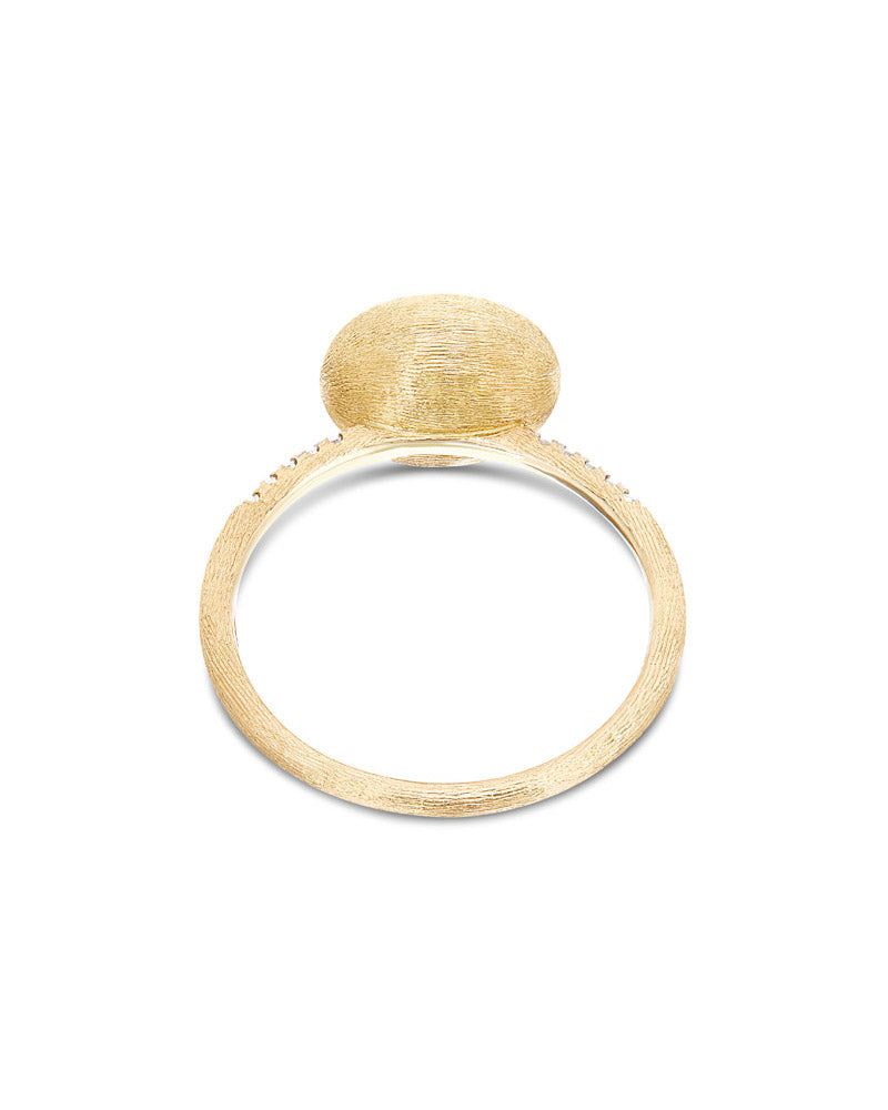"Élite" Diamonds and Hand-Engraved Gold Boule ring (small)