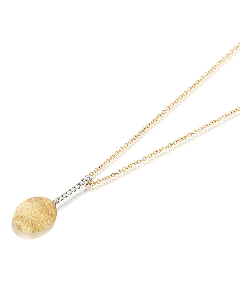"Élite" Gold drop and Diamonds bar necklace