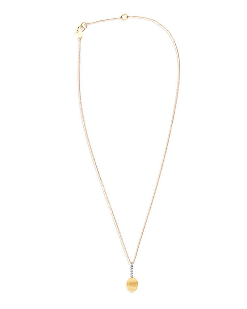 "Élite" Gold drop and Diamonds bar necklace
