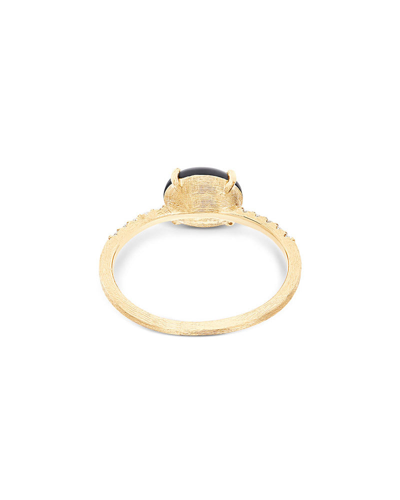 "Mystery Black" Gold, diamonds and Black onyx medium ring