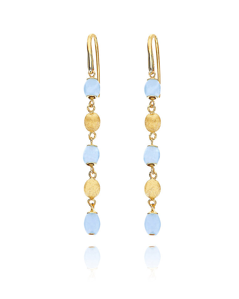 "Azure" Gold and Aquamarine drop earrings