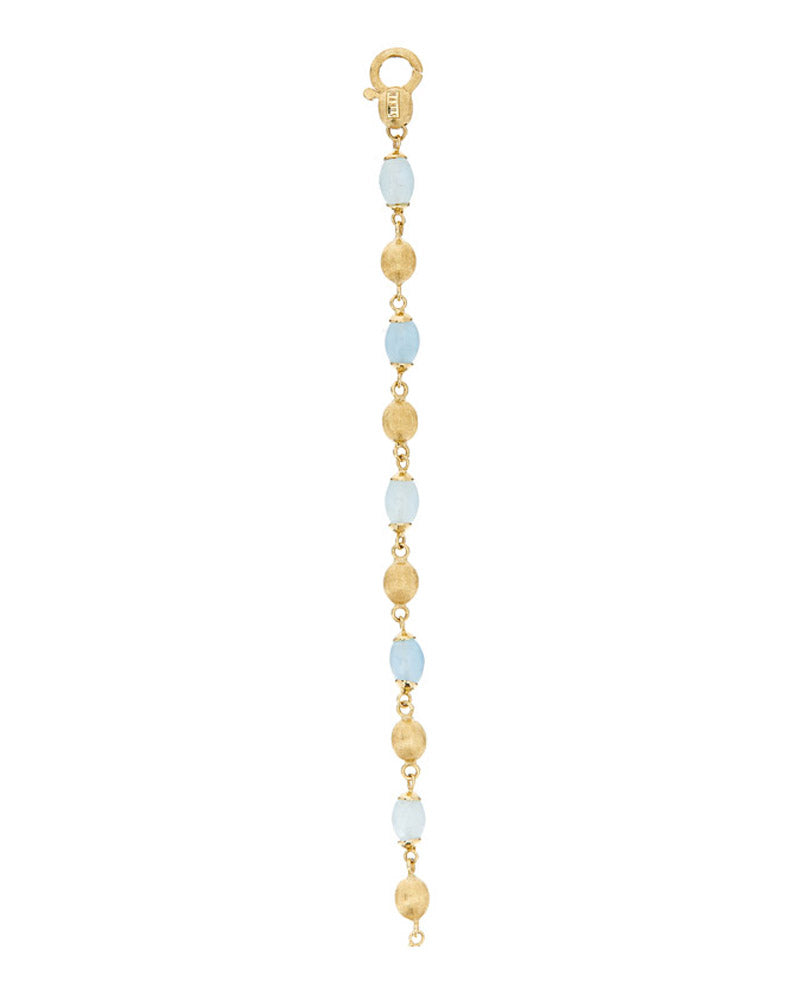 "Azure" Gold and Aquamarine casual bracelet