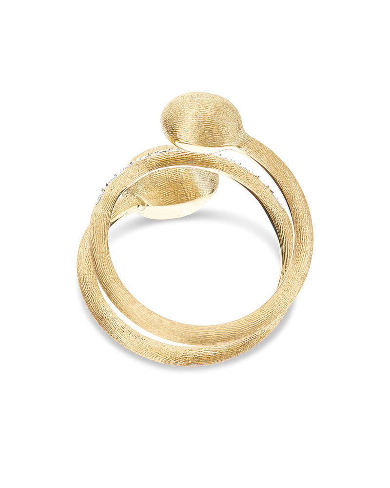 "Élite" Gold and Diamond Spiral  Ring