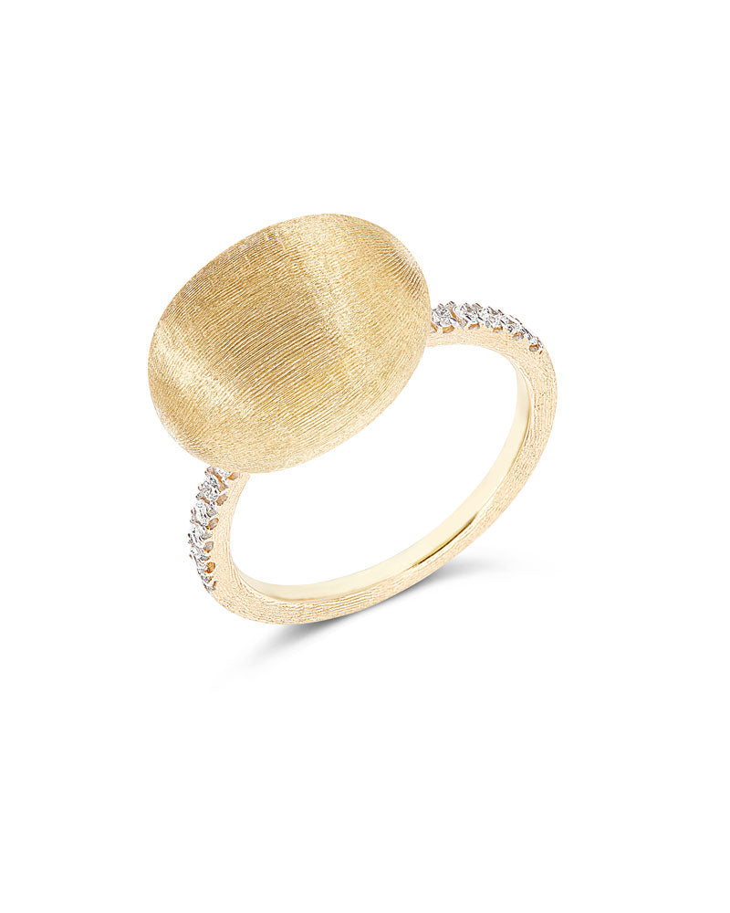 "Elite" Gold Boule and Diamonds Ring