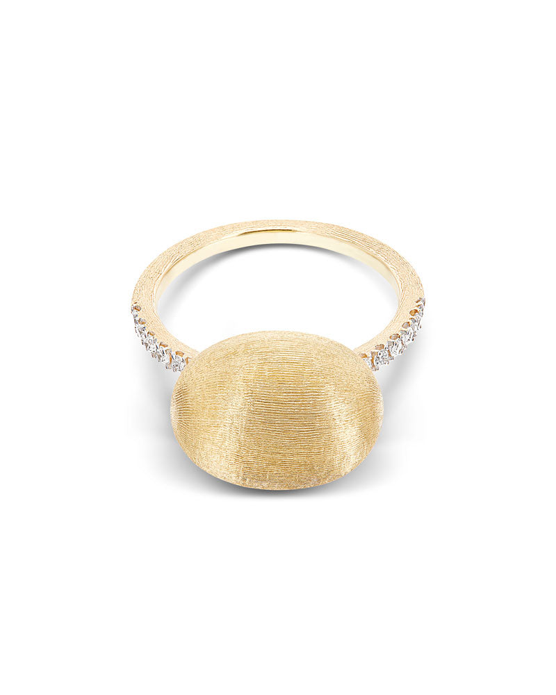 "Élite" Gold Boule and Diamond Ring (medium)