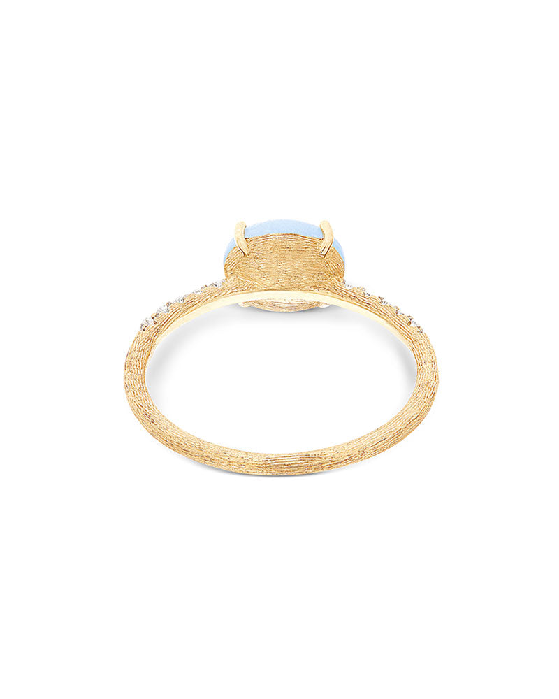 "Azure" Gold, diamonds and Aquamarine medium ring