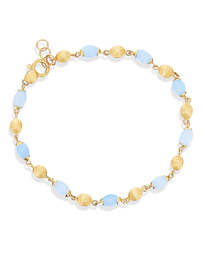 "Azure" Gold and Aquamarine casual bracelet