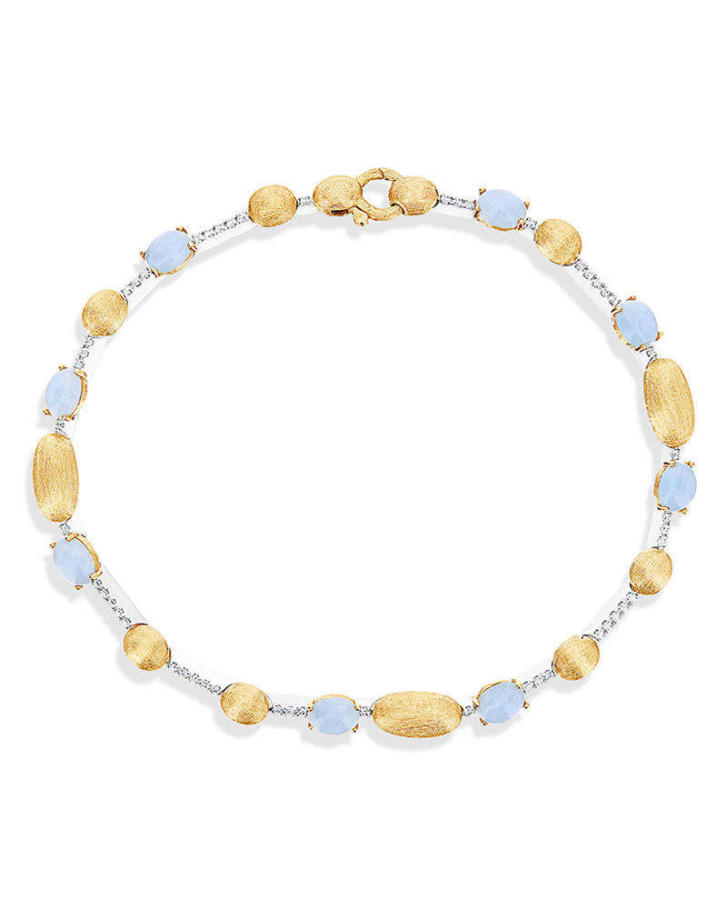 "Azure" Gold, Diamonds and Aquamarine tennis bracelet