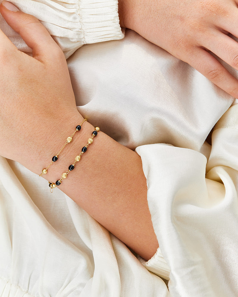 "Mystery Black" Gold and Black Onyx thin bracelet