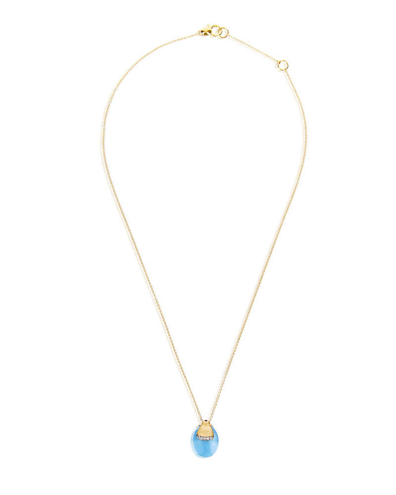 "Azure" Gold, diamonds and Aquamarine pendant