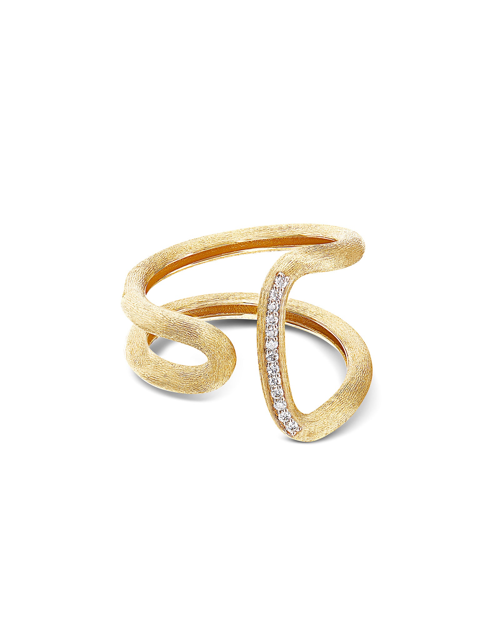 "Libera" Gold and diamonds contemporary design ring