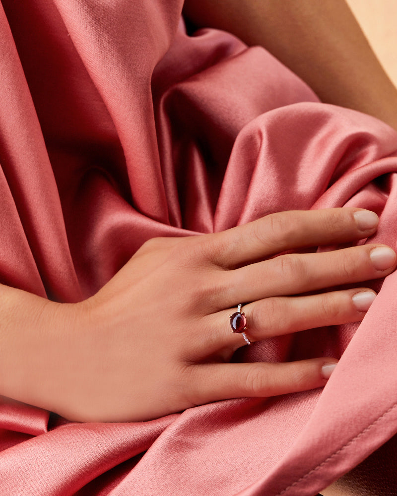 "Tourmalines" Gold, diamonds and pink tourmaline ring (big)
