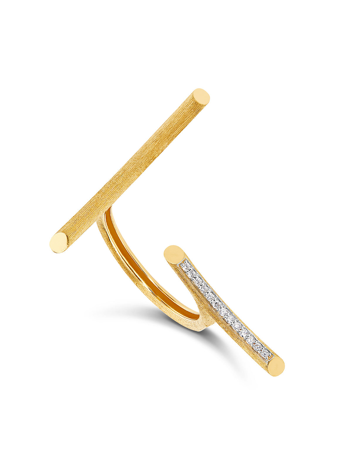 Libera Gold and diamonds double face ring