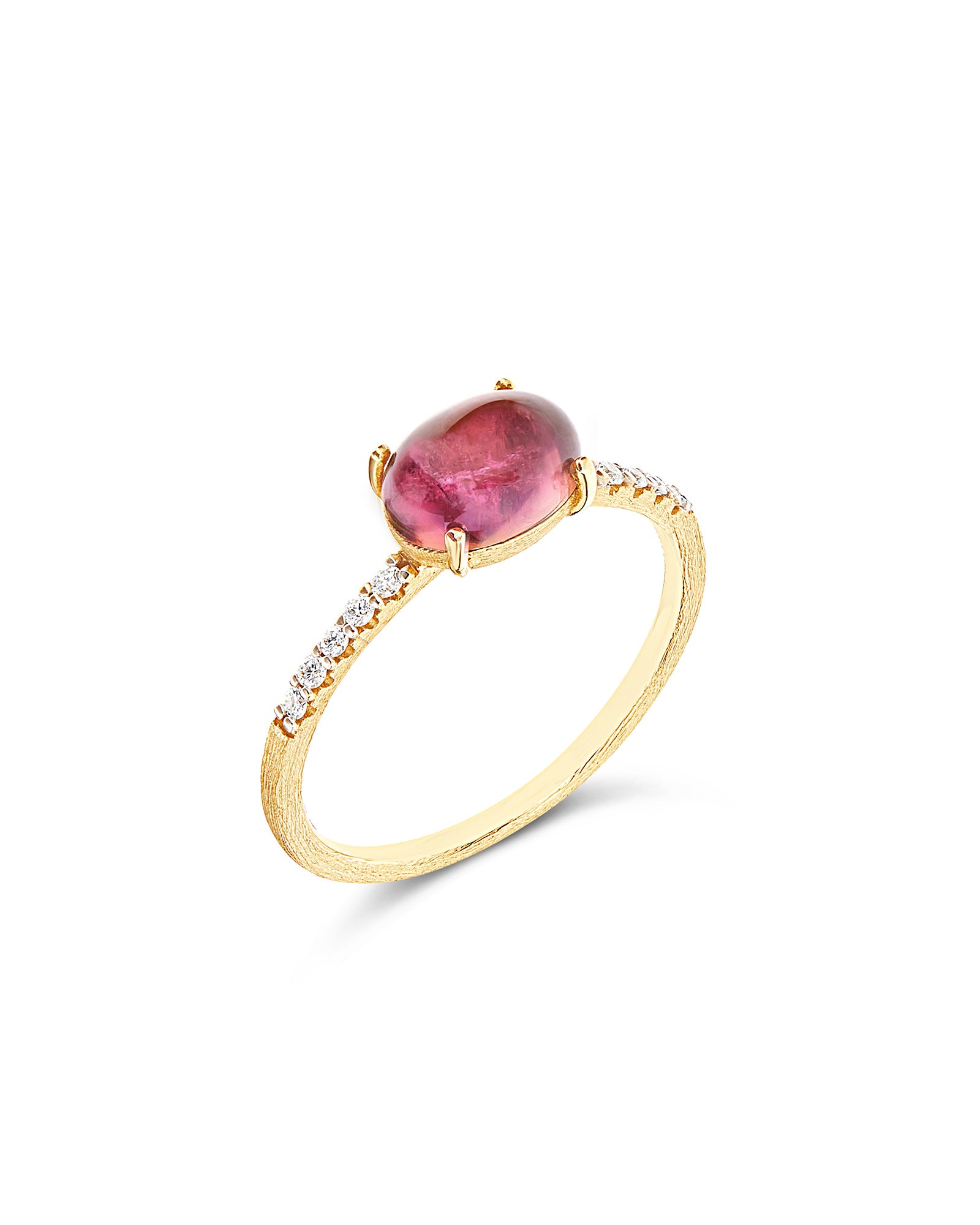 "Tourmalines" Gold, diamonds and pink tourmaline ring (medium)