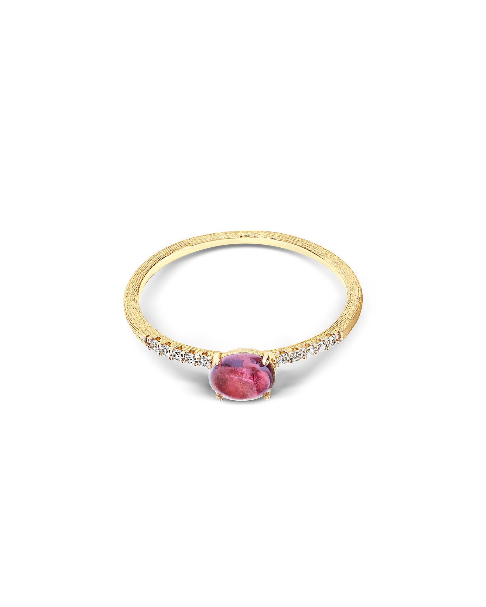 "Tourmalines" Gold, diamonds and pink tourmaline ring (small)