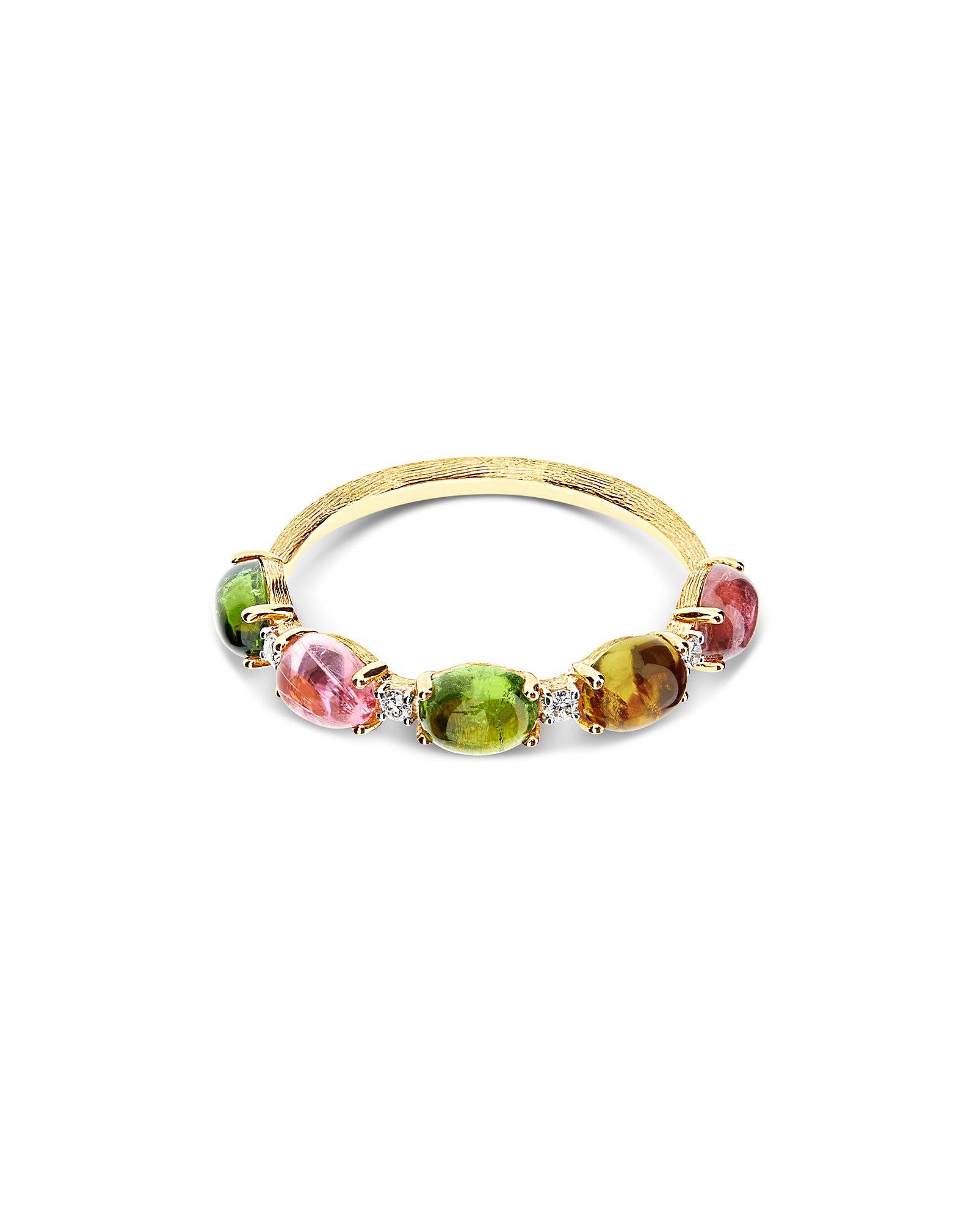 "Tourmalines" Gold, diamonds and tourmaline colorful ring