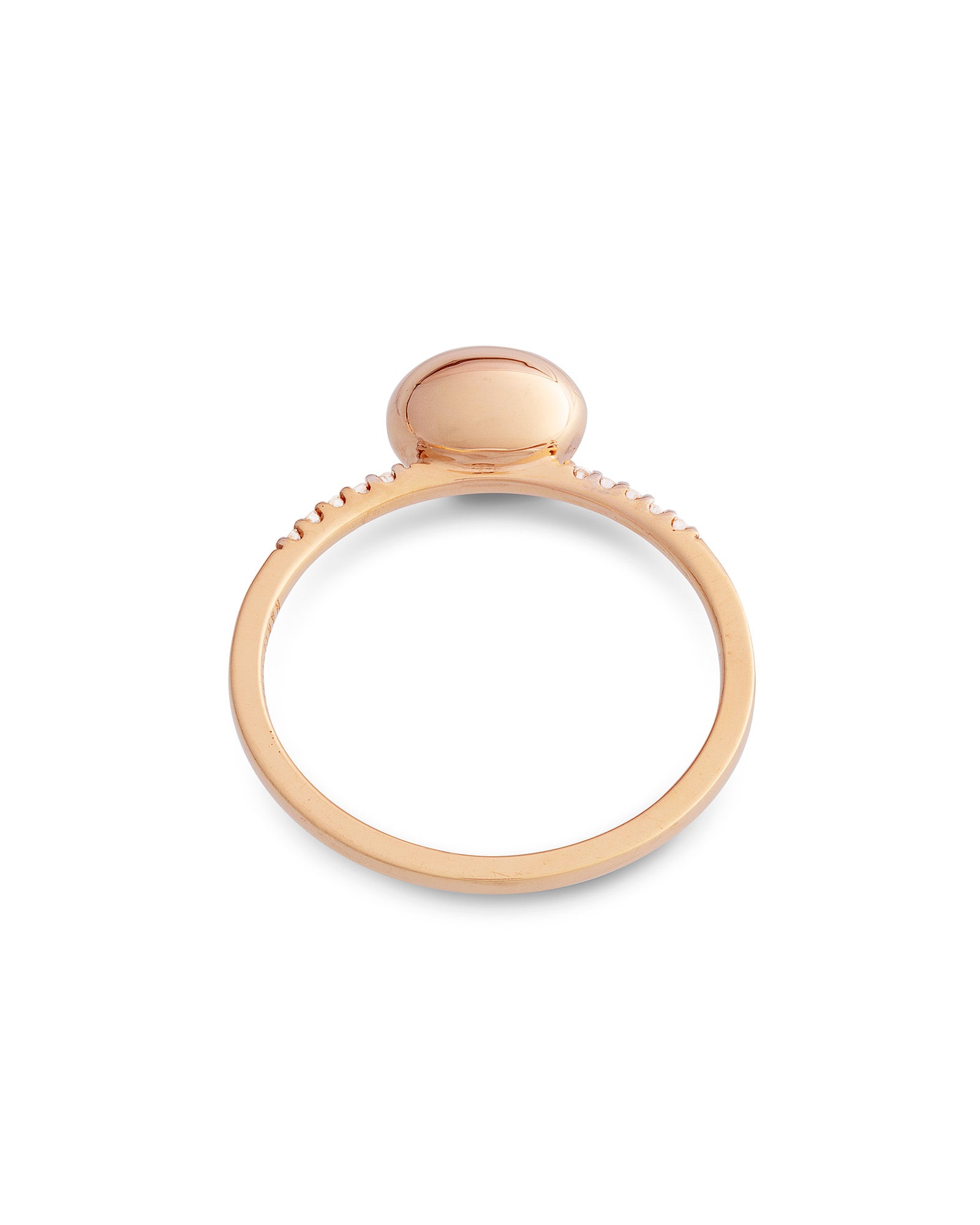 "Dancing élite" rose gold boule and diamond pavé ring (baby)
